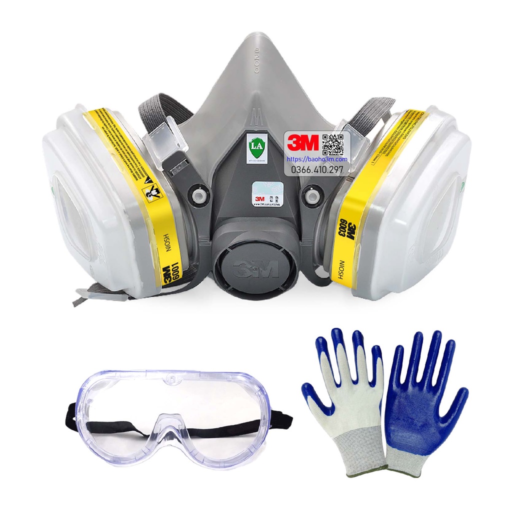MẶT NẠ PHÒNG ĐỘC 3M 6200 giúp các bác nông dân phun thuốc sâu an toàn