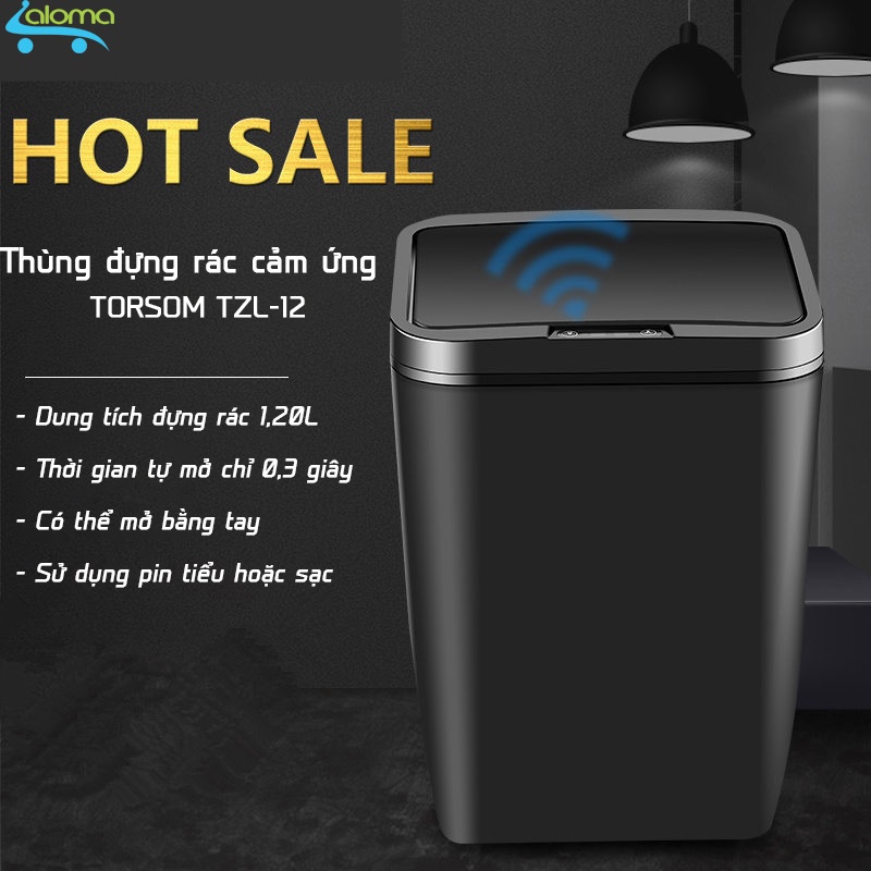 Thùng rác thông minh, thùng rác cảm biến tự mở đóng trong TZL-15L cỡ lớn 15 lít