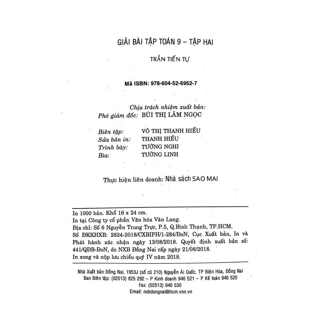 Sách - Giải Bài Tập Toán Lớp 9 - Tập 2