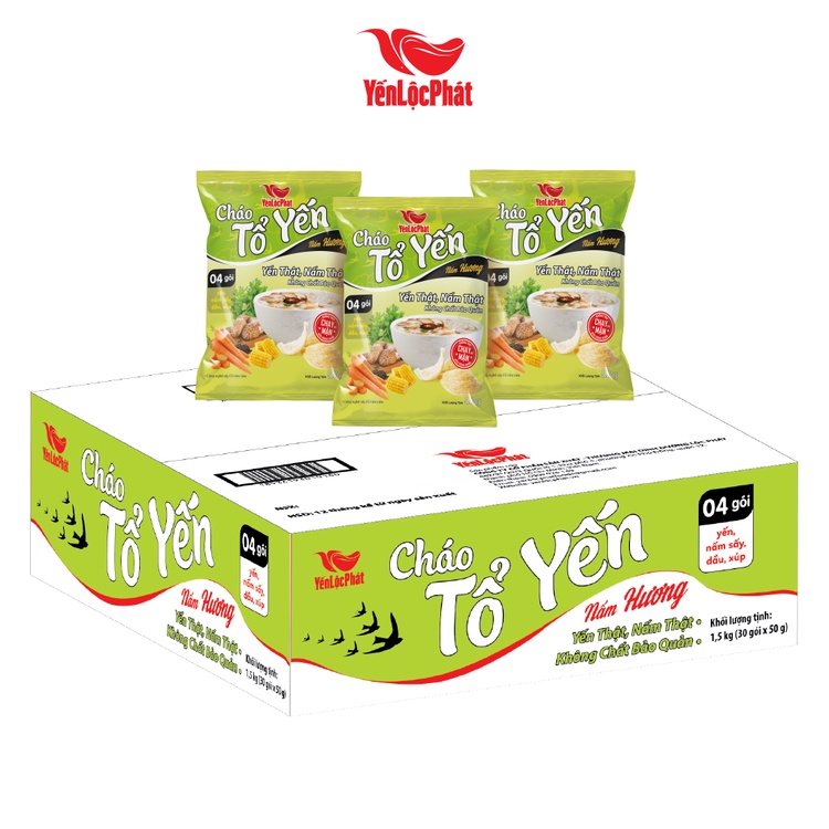 Cháo Tổ Yến Chay Nấm Hương Yến Lộc Phát - Ăn liền - gói 50g