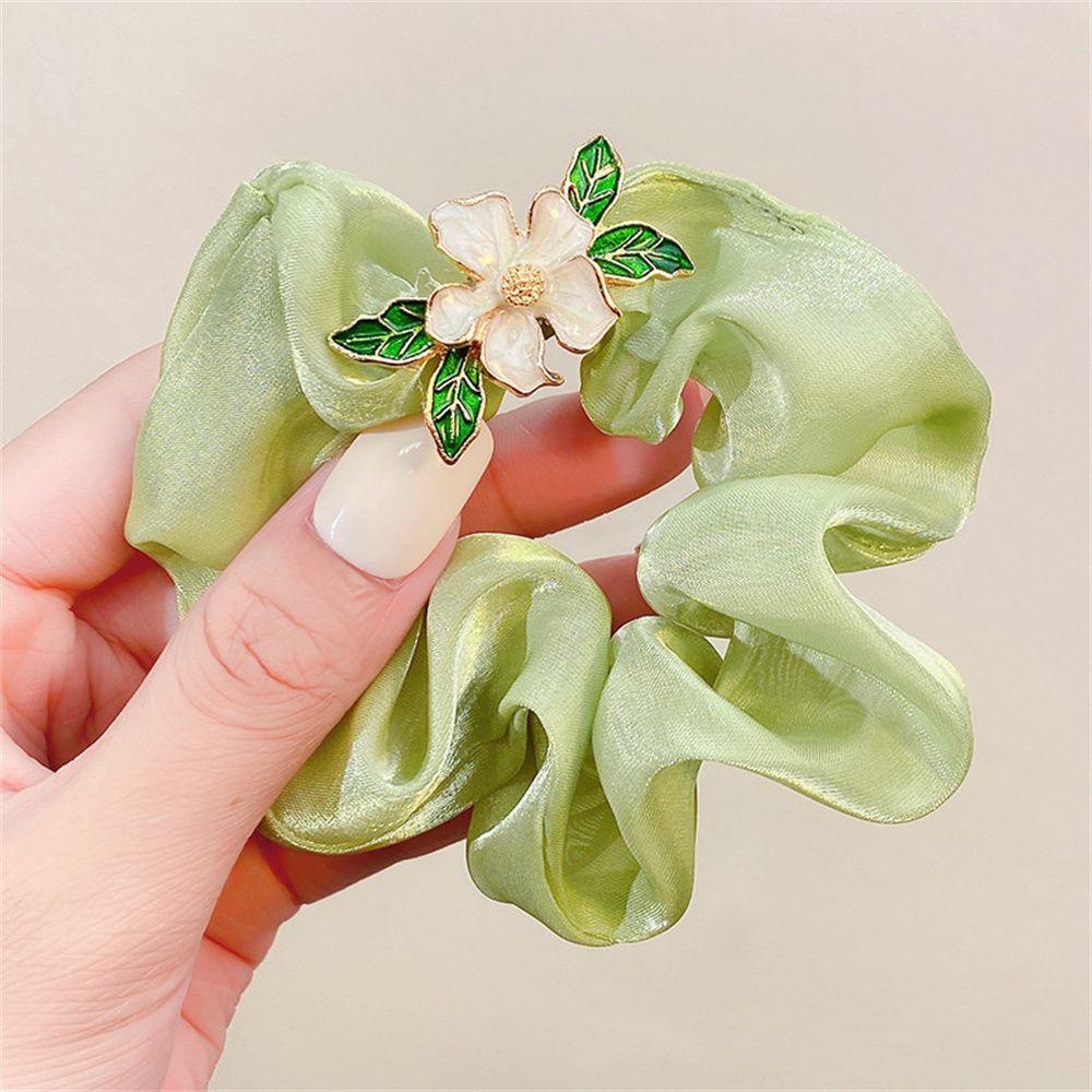 Dây Cột Tóc Đuôi Ngựa Co Giãn Họa Tiết Hoa Xinh Xắn Kèm Giá Đỡ 1 Kiểu Lựa Chọn Cho Bạn Gái