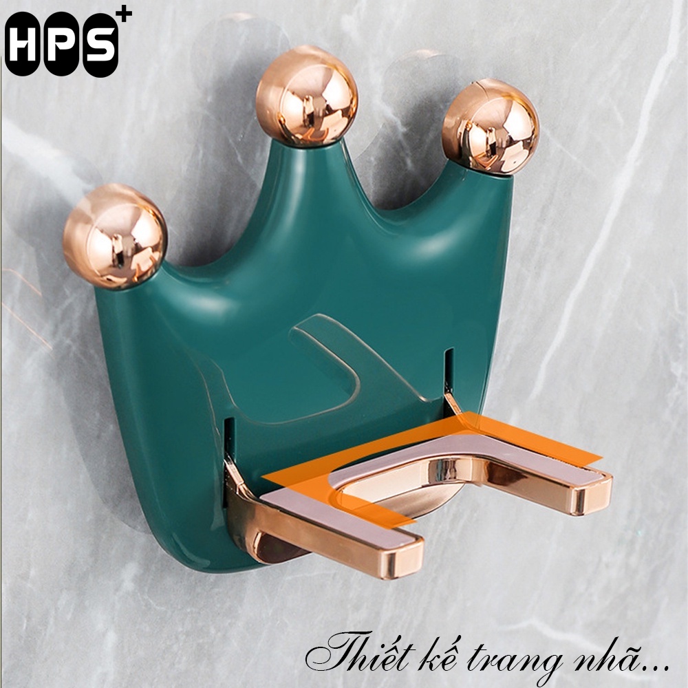 Giá treo máy sấy tóc gắn tường phòng tắm tiện lợi,  Giá đỡ treo đồ nhà tắm thiết kế vương miện sang trọng