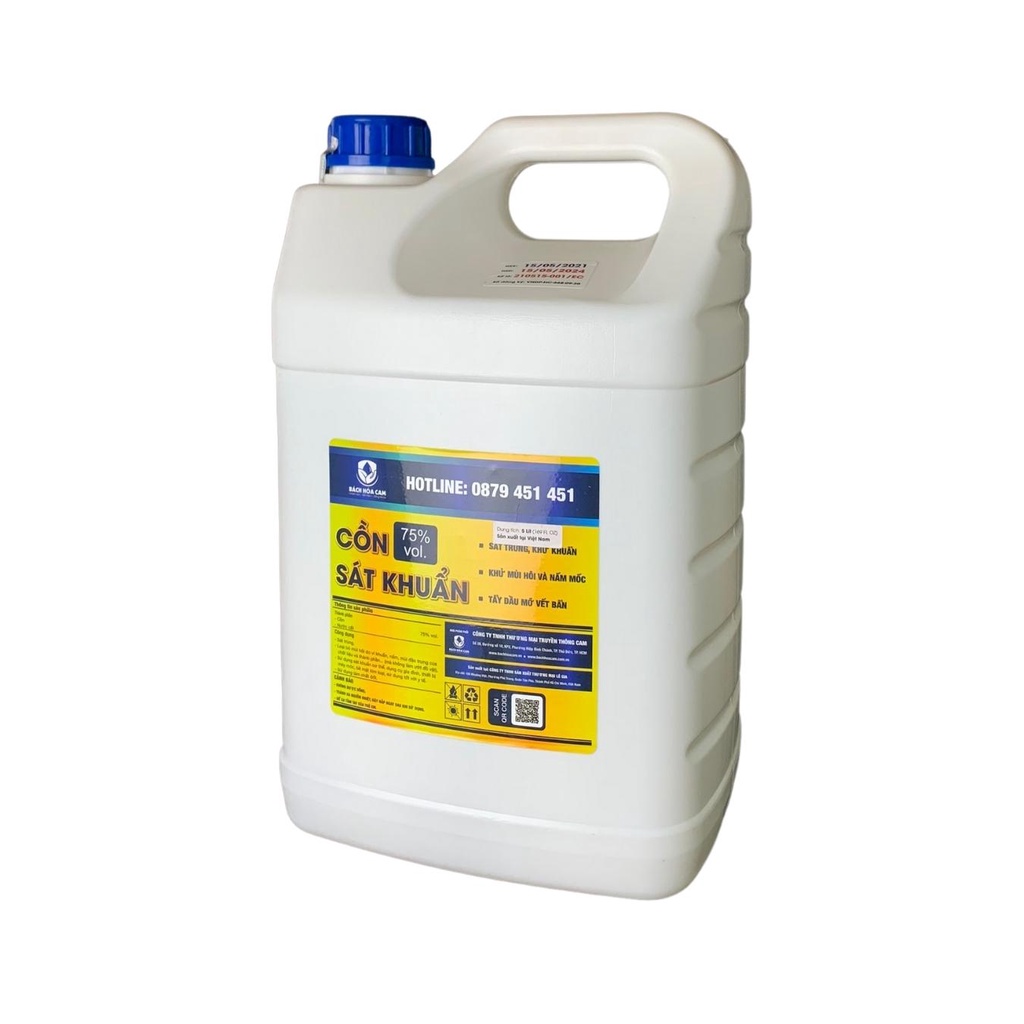 Cồn sát khuẩn 75 độ can 5 lít _ Bách Hóa Cam