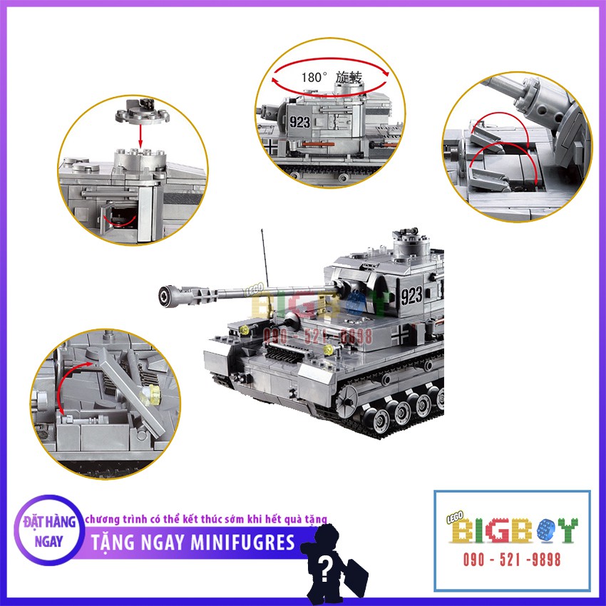 [GIẢM GIÁ] Đồ Chơi Trẻ Em Lego Xe Tăng Chiến Đấu Đức Lắp Ráp 82010, 1193PCS