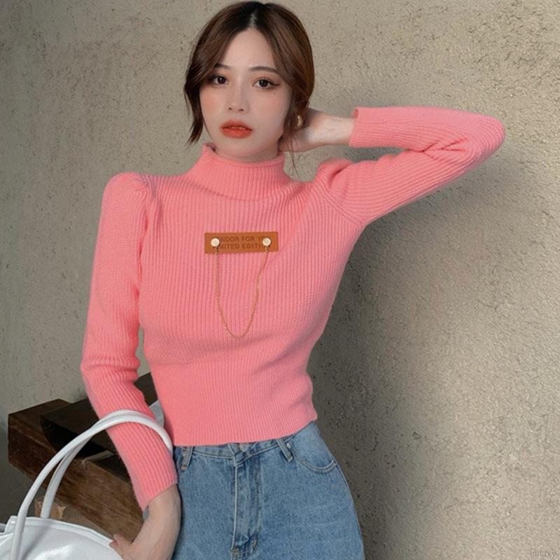Áo Len Tay Dài Cổ Lọ Phong Cách Hàn Quốc Trẻ Trung Dành Cho Bạn Nữ