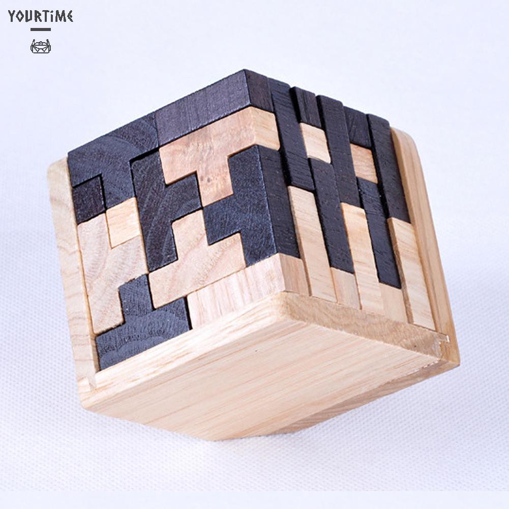 Đồ chơi Kids Puzzle Game Early Education Fun Wooden Pine Interlocked Magic Cube Toy