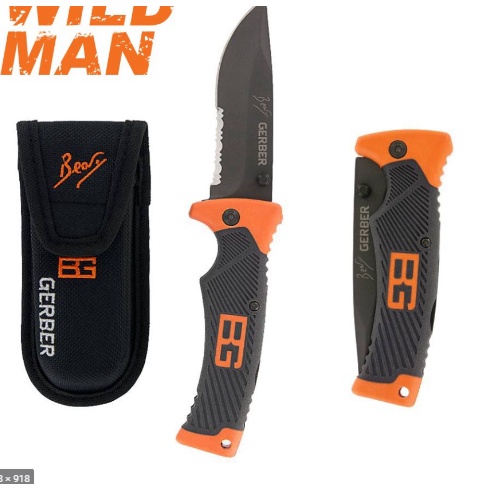 Dao phượt tặng kèm bao da bao gỗ gấp gọn gerber