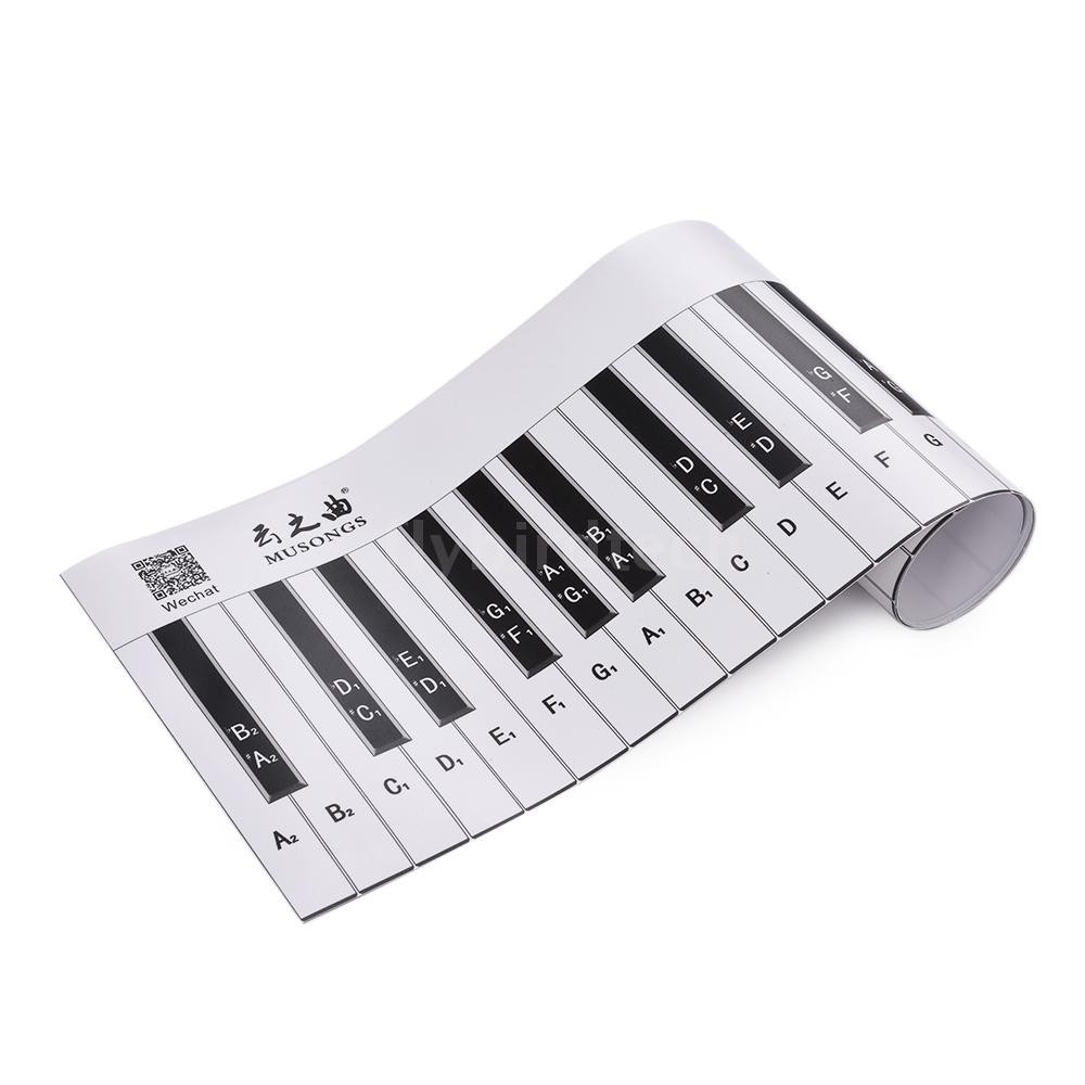Bảng đàn piano 88 phím dùng tập luyện chơi nhạc in hình nốt nhạc hợp âm dành cho trẻ em học sinh mới học