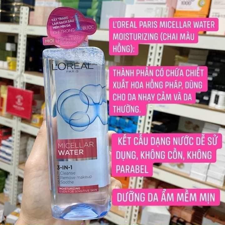 Nước tẩy trang L'Oreal Paris 3-in-1 Micellar Water 400ml | BigBuy360 - bigbuy360.vn