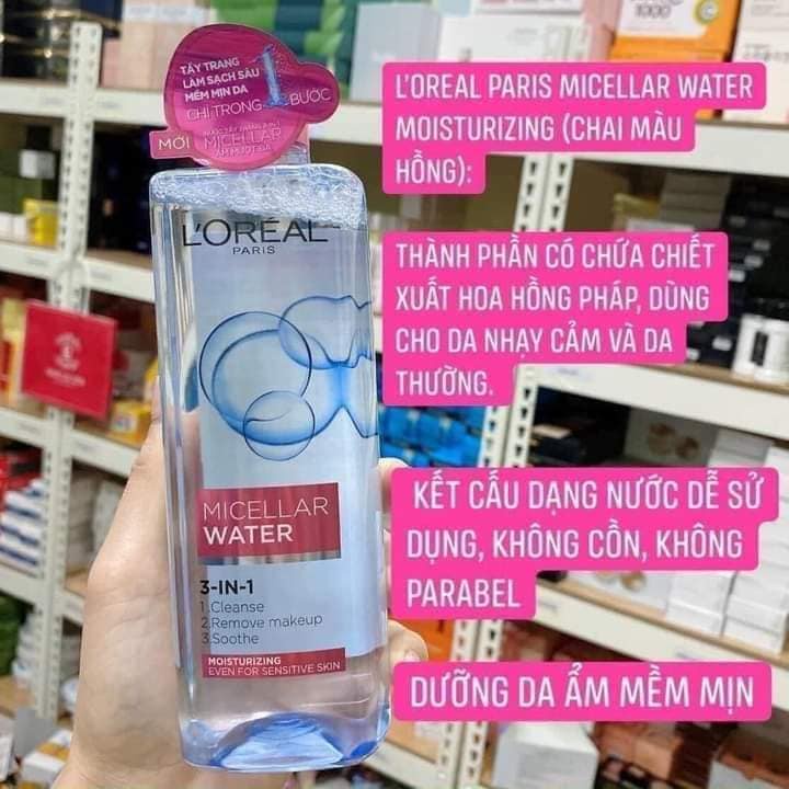 Nước tẩy trang L'Oreal Paris 3-in-1 Micellar Water 400ml | WebRaoVat - webraovat.net.vn