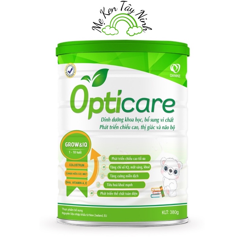 Sữa Opticare Grow&amp;IQ phát triển chiều cao, trí não - 380g, 850g