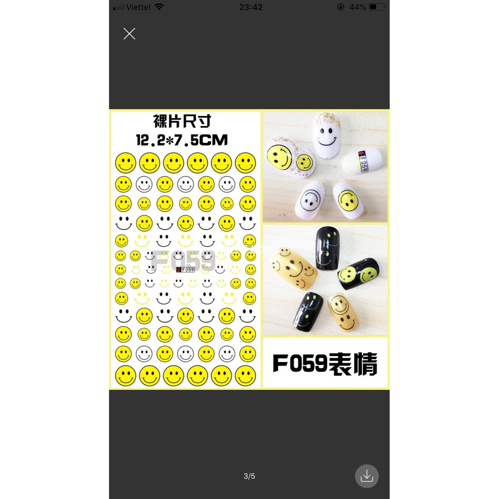 Sticker trang trí móng tay Mã F059