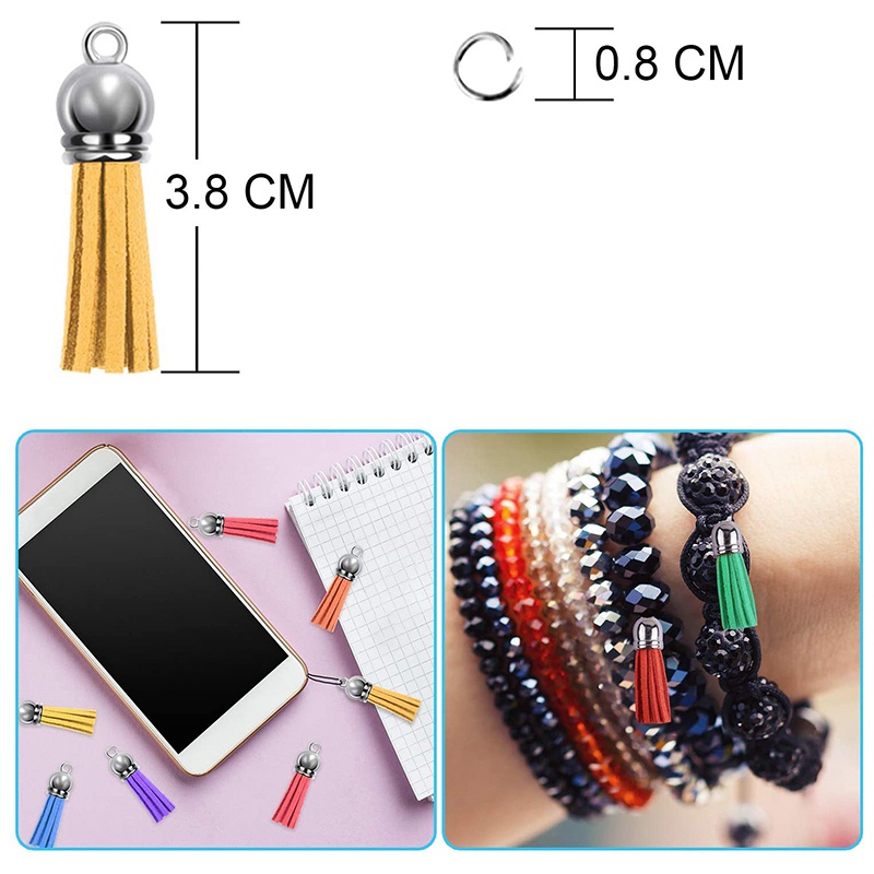 Set 120 Mặt Dây Tua Rua Bằng Da Làm Trang Sức DIY