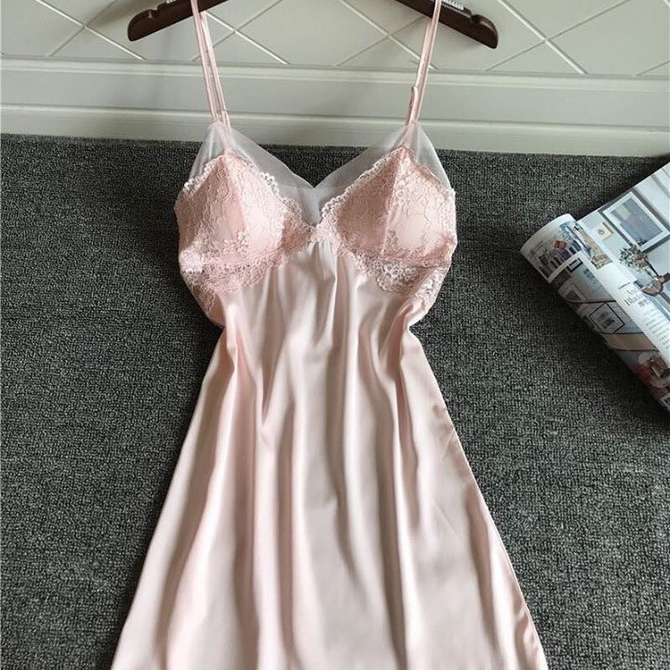 Váy ngủ lụa satin cao cấp phối lưới ren gợi cảm giá rẻ-HONEY | BigBuy360 - bigbuy360.vn