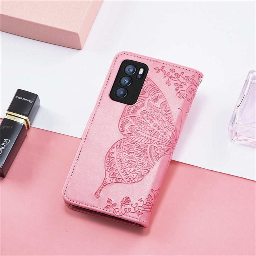 Bao da điện thoại nắp lật có ngăn đựng thẻ chống sốc cho OPPO Reno 6 6Z 6Pro 6 Z 6Z Pro 6Pro 5G 6 CPH2251