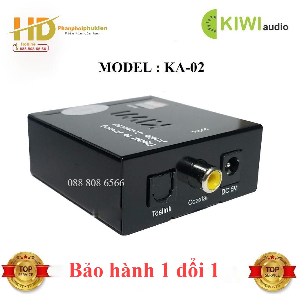 Bộ chuyển đổi âm thanh, Bộ chuyển đổi quang học DIGITAL TO ANALOG (L/R) KA-02 - Bảo hành 1 đổi 1 - Hàng Loại tốt