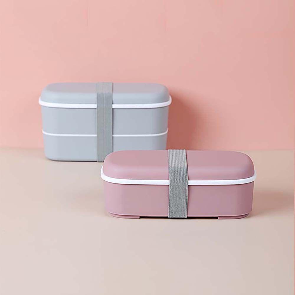 Hộp Đựng Thức Ăn Hai Tầng Kèm Đũa Kín Chống Rò Rỉ Cho Bé