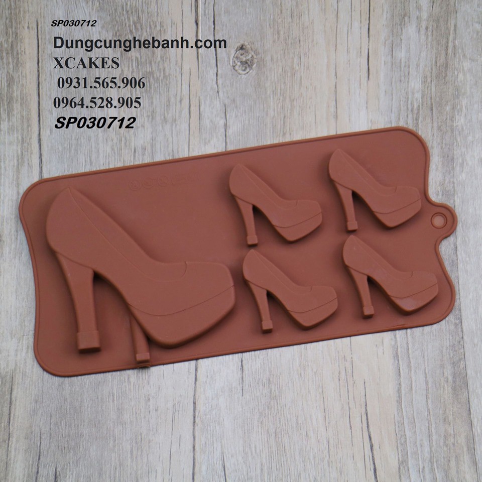 Khuôn Silicone Giày Cao Gót 5C Nâu