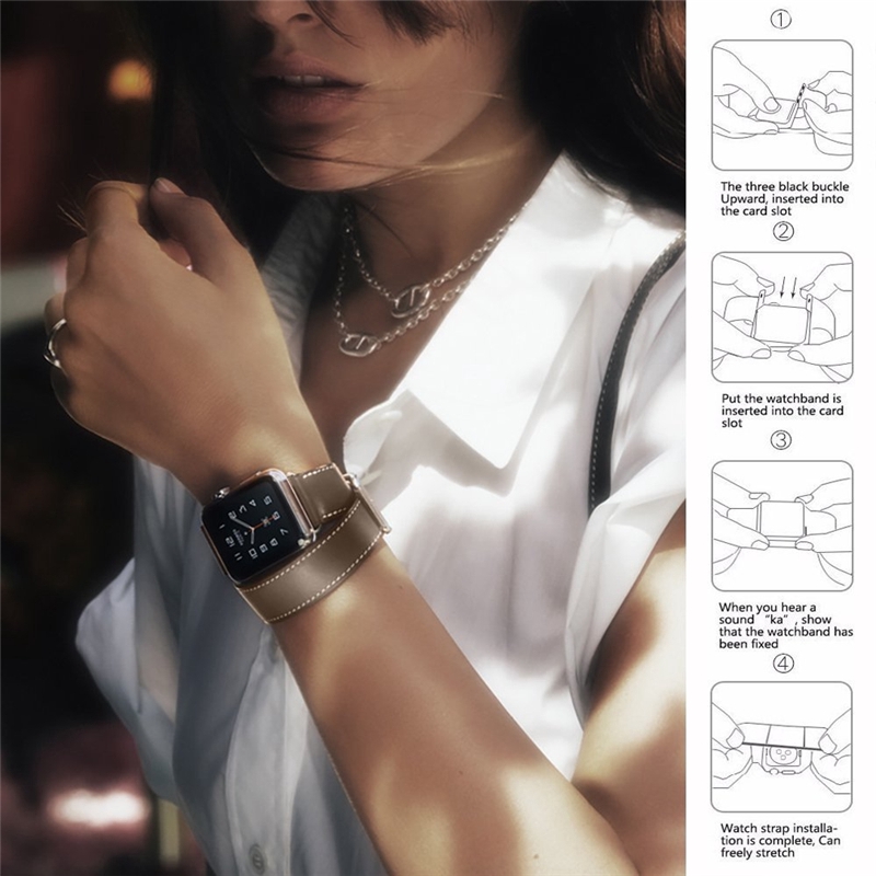 【Apple Watch Strap】Dây đeo da thay thế cho đồng hồ thông minh Apple watch series 7 6 se 5 4 3 2 1 42mm 38mm