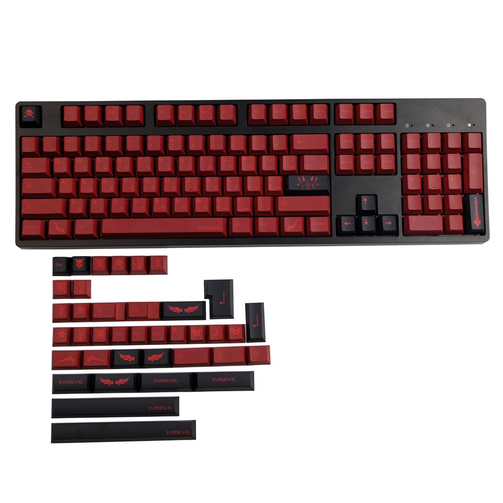 GMK Infernal keycaps, 140 Keys keycaps Cherry Profile DYE-SUB Cá nhân hóa GMK Keycaps cho bàn phím cơ