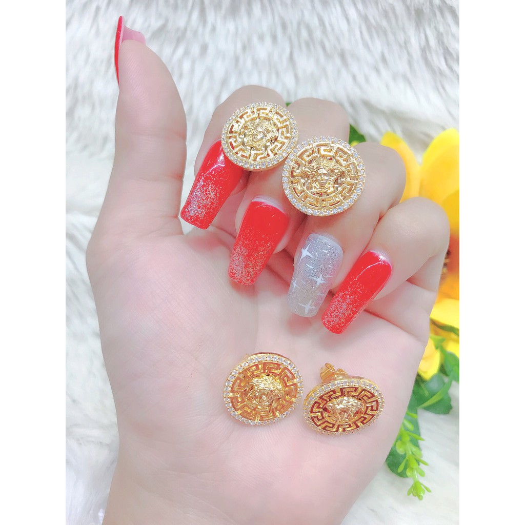 Bông tai nữ đính đá trắng UHA , chuôi cài chắc chắn, kiểu dáng hiện đại, thu hút, sang trọng B51