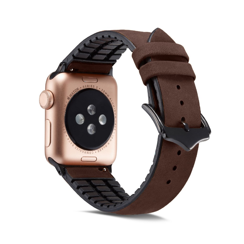 Dây đeo bằng da cho đồng hồ thông minh Apple Watch 38mm 40mm 42mm 44mm