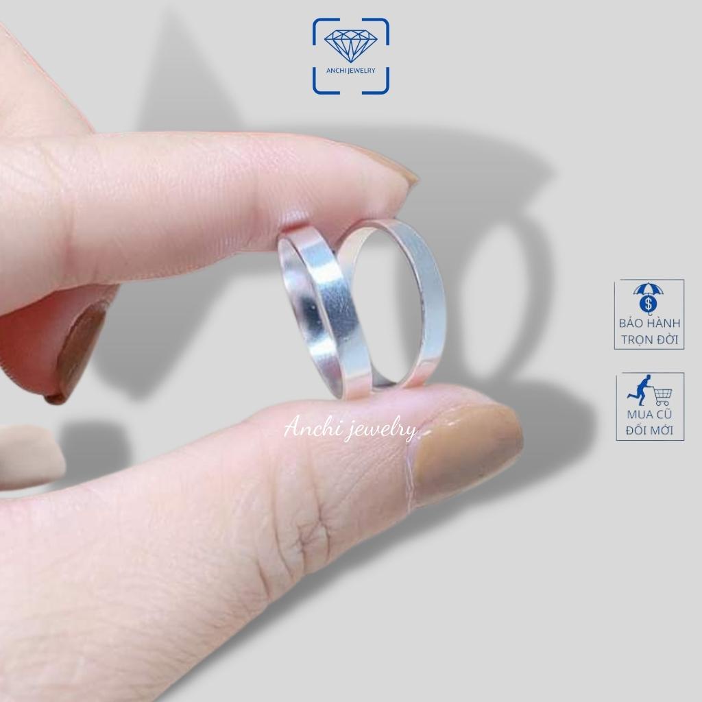 Nhẫn cặp đôi khắc tên, chuẩn bạc ta sáng đẹp - Anchi jewelry. quà tặng valentine 14/2