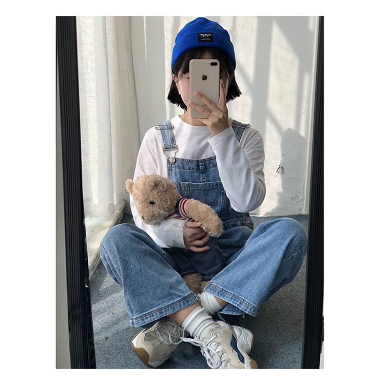 Quần yếm jean suông túi ngực ulzzang 7502