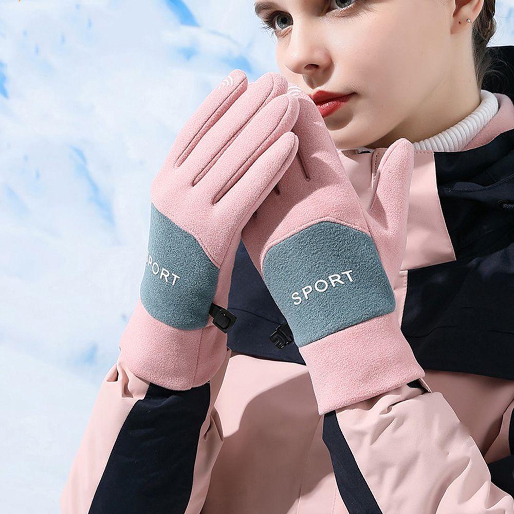 Găng Tay Nhung Giữ Ấm Chống Gió Chống Trượt Có Thể Chạm Màn Hình Cảm Ứng