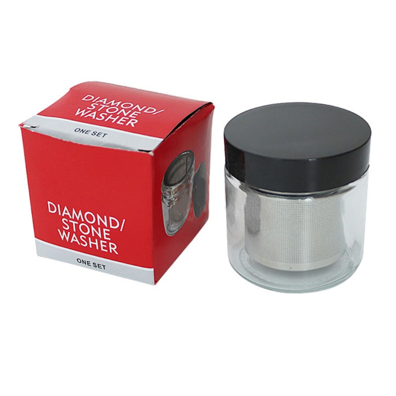 Cốc Vệ Sinh Lọ Thủy Tinh Có Rây Kim Loại Tiện Dụng