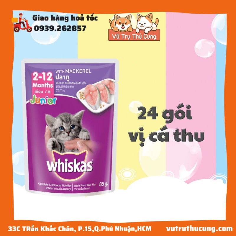 Combo thùng 24 gói Pate Whiskas dành cho mèo con