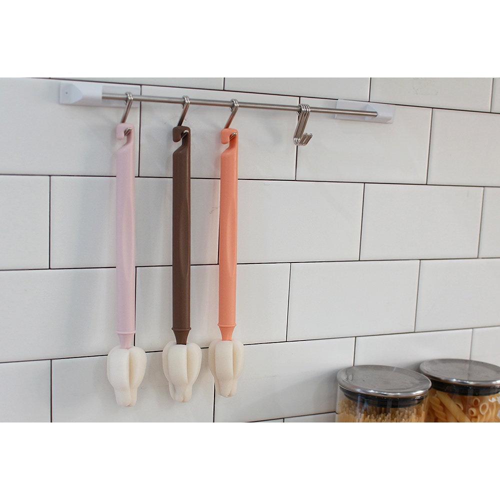 Cọ Rửa Bình Sữa/Núm Ti Loại Dài Có Nắp Hibee Mongri - Màu Sunshine