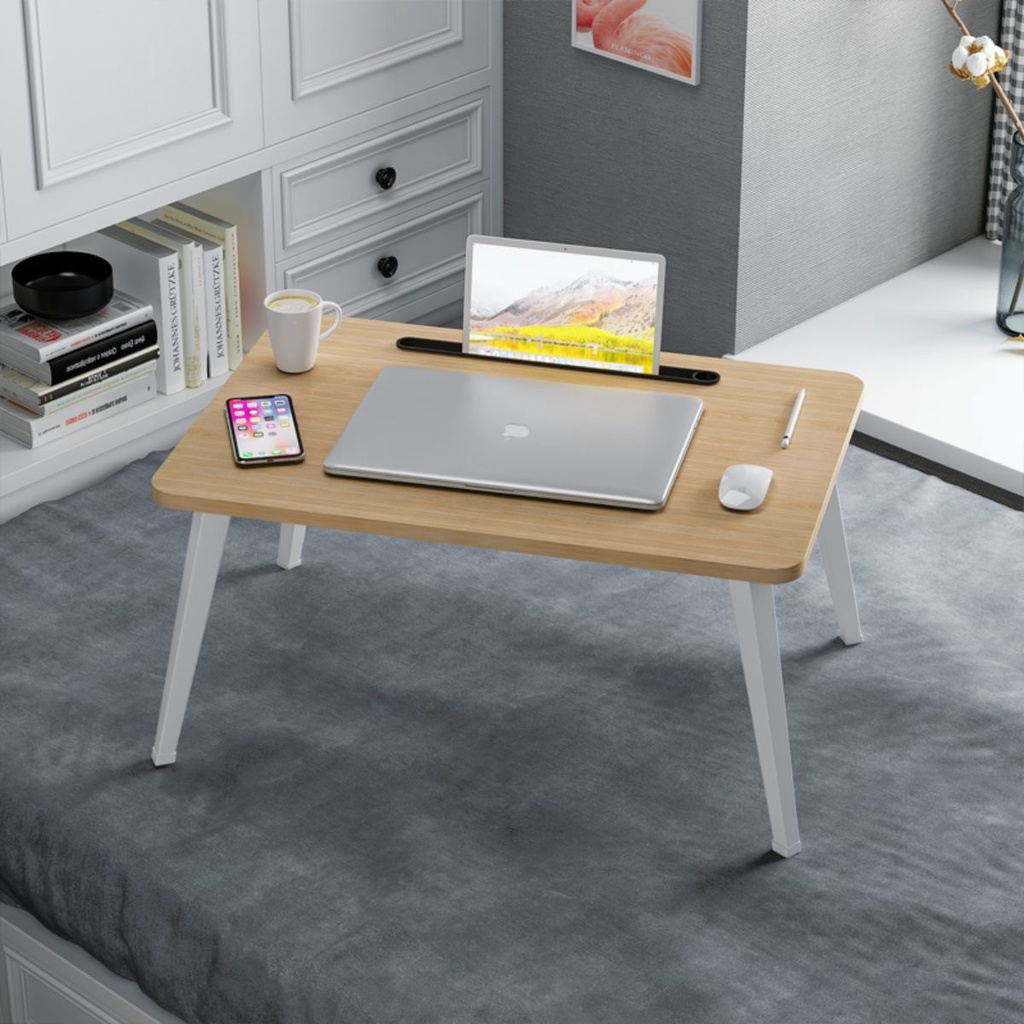 Bàn gấp gọn học, làm việc kèm khay để điện thoại ipad - gp220