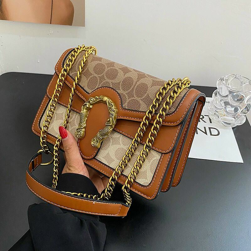Túi xách nữ, túi đeo chéo đầu rồng phối màu mẫu mới thời trang cao cấp rẻ đẹp