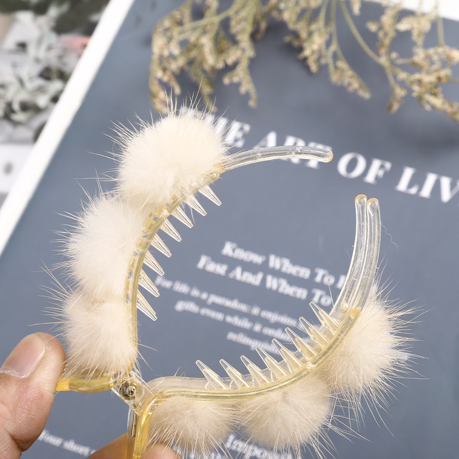 Kẹp tóc vải lông chống trượt phong cách Hàn Quốc dễ thương cho nữ