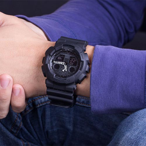 Đồng Hồ Nam Casio G-Shock GA-100-1A1DR Chính Hãng - Dây Nhựa | G-Shock GA-100-1A1 All Black