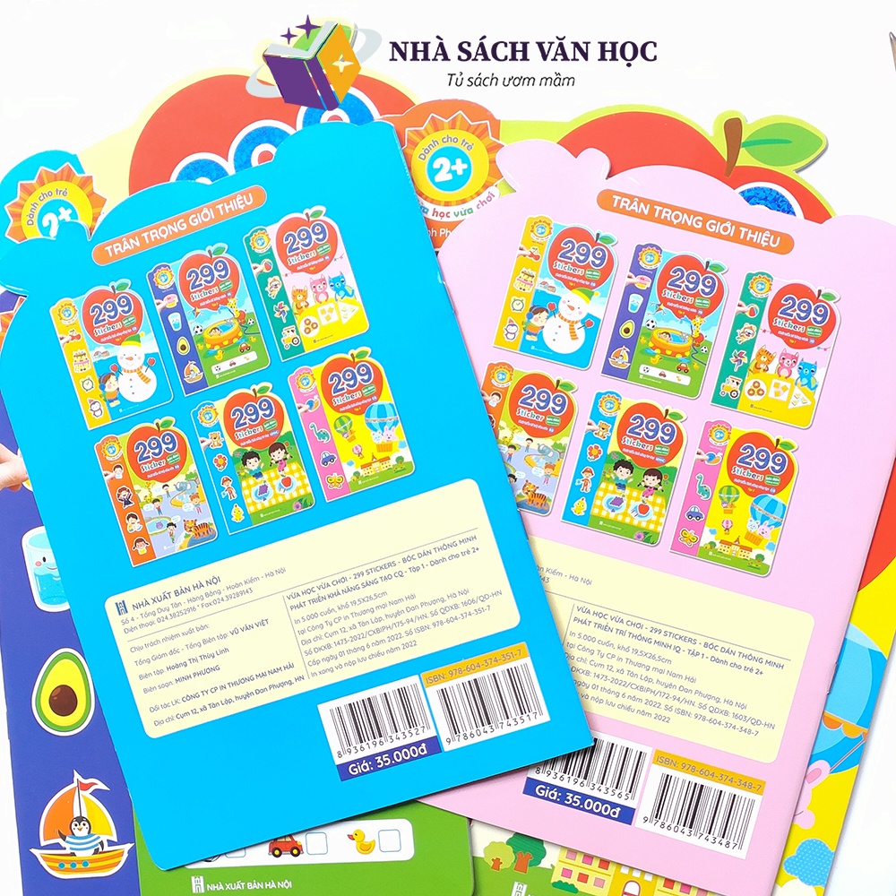 Sách - 299 Stickers Bóc Dán Thông Minh - Phát Triển Trí Tuệ Cảm Xúc EQ, CQ, IQ, Logic Dành Cho Trẻ 2+ Tuổi