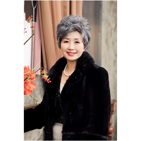 Tóc trung niên muối tiêu L002💖FREESHIP💖 tóc giả người già Sỉ 120k, tặng lưới chụp, tóc bộ trung niên nữ, tóc giả trang