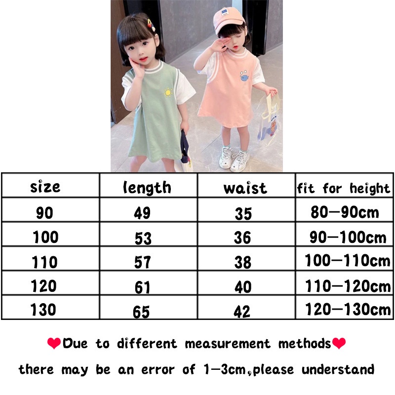 Đầm thun cotton tay ngắn thiết kế mới thời trang mùa hè theo phong cách Hàn Quốc dành cho bé gái