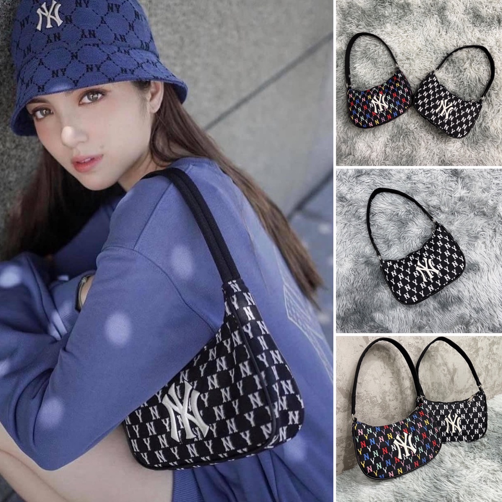 Túi Kẹp Nách MLB Monogram Jacquard Hobo Bag - HÀNG  XUẤT DƯ FULL TEM TAG