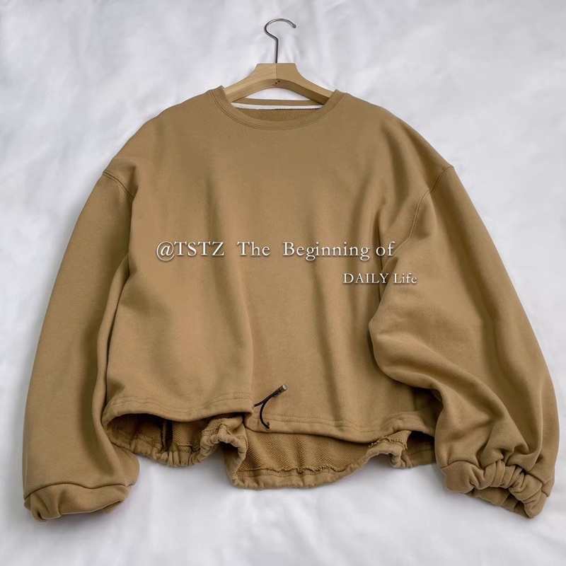 Set thun da cá áo tay dài dây rút + quần short