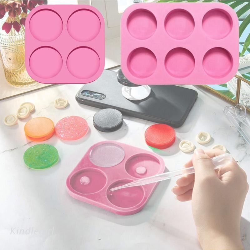 Khuôn Làm Giá Đỡ Điện Thoại Hình Tròn Bằng Silicon Resin Tiện Dụng Diy