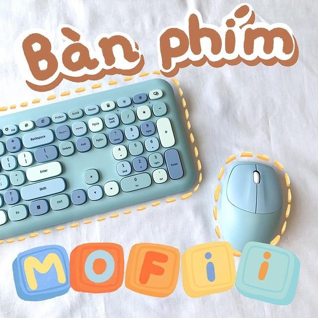 [TẶNG CHỔI + PIN + STICKER] Bộ bàn phím + chuột KHÔNG DÂY CANDY MOFii 666 Candy Crush mix màu phím vuông