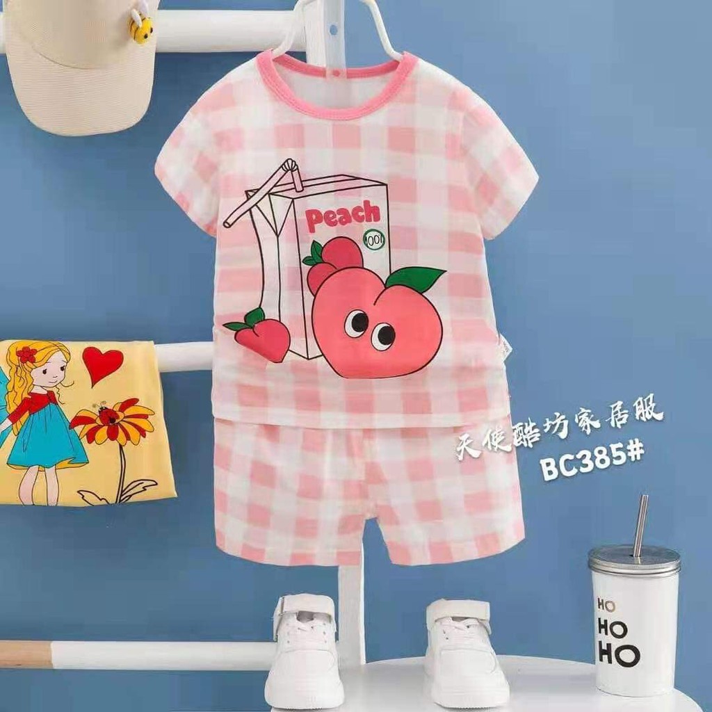 Bộ xuất hàn cho bé, bộ quảng châu cao cấp cộc tay cotton lạnh bé trai, bé gái mẫu mới size 0-4 tuổi