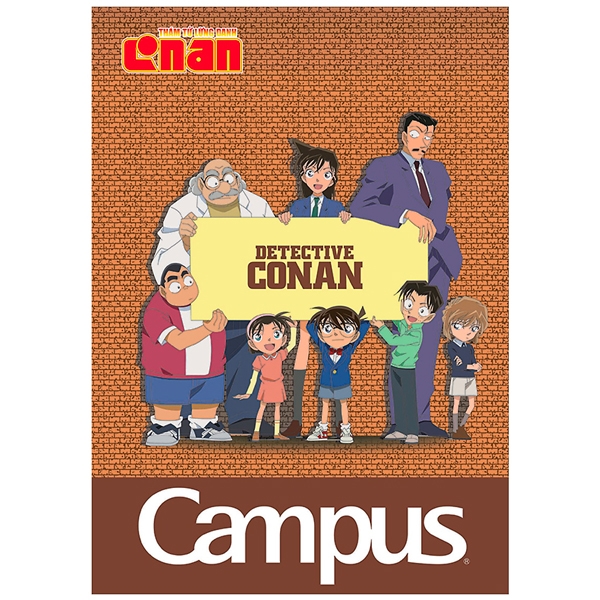 Bộ 5  Vở A4 200 Trang Campus Conan Group - Kẻ Ngang Có Chấm - NB-A4CN200 - Mẫu 1 - Màu Nâu - KOKUYO