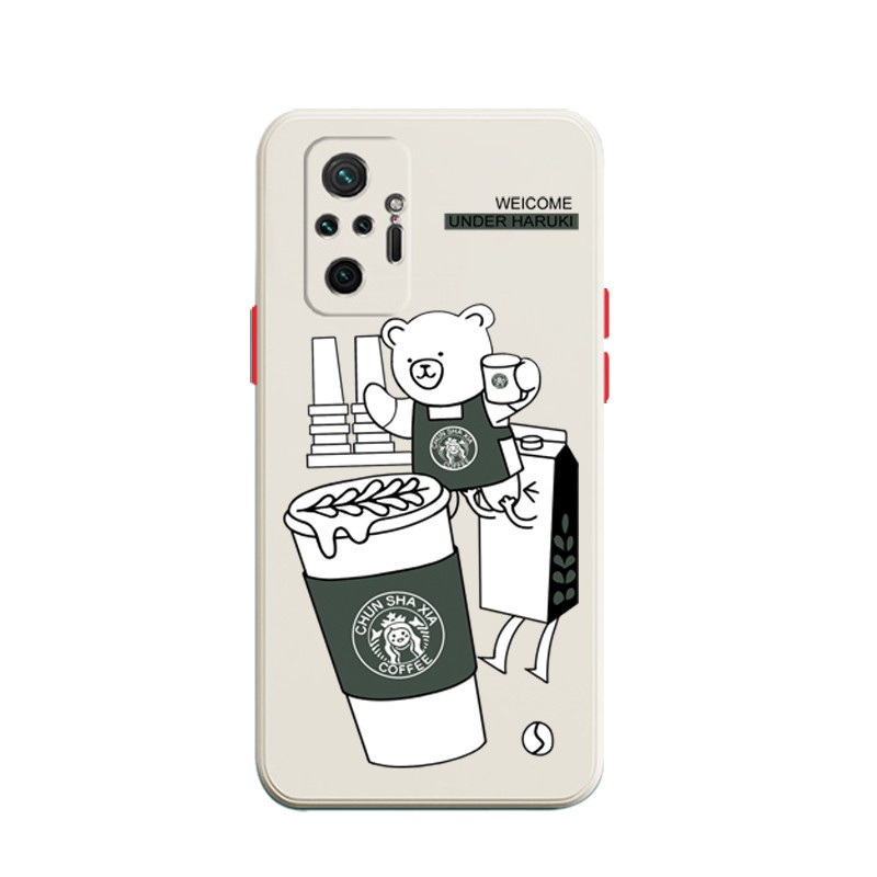 Ốp Điện Thoại Koosuk Bằng Silicone Mềm In Hình Gấu/Ly Cà Phê Cho Xiaomi Redmi Note 10 Pro Max 10S 4G 5G