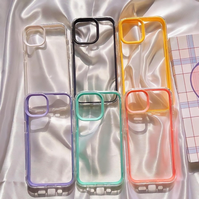 Ốp Điện Thoại Trong Suốt Viền Màu Dễ Thương - CAS2234