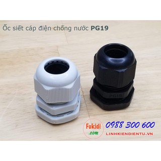 10 cái ốc siết cáp bằng nhựa chống thấm PG19, dùng cho dây điện có phi 12-15mm