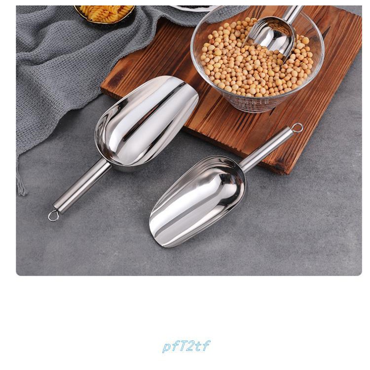 Dụng cụ muỗng Xúc đá bằng inox 304 số 3-4-5-6 cán dày xịn đẹp cao gấp