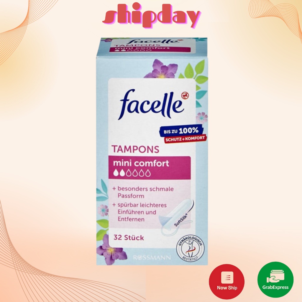 Tampon - Băng vệ sinh Tampon Facelle đầy đủ size chuẩn Đức